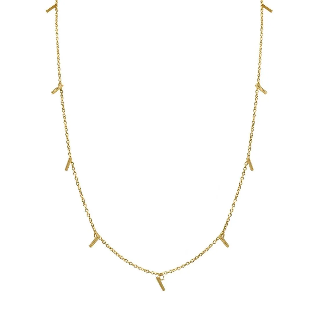 14k Gold Plated Multi Bar Layering Necklace