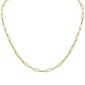 14K Yellow Gold 4.2MM Lite Paperclip Necklace With Lobster Clasp - 20 Inch