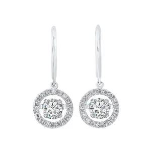 14KT White Gold & Diamond Classic Book Rhythm Of Love Fashion Earrings  - 2 ctw