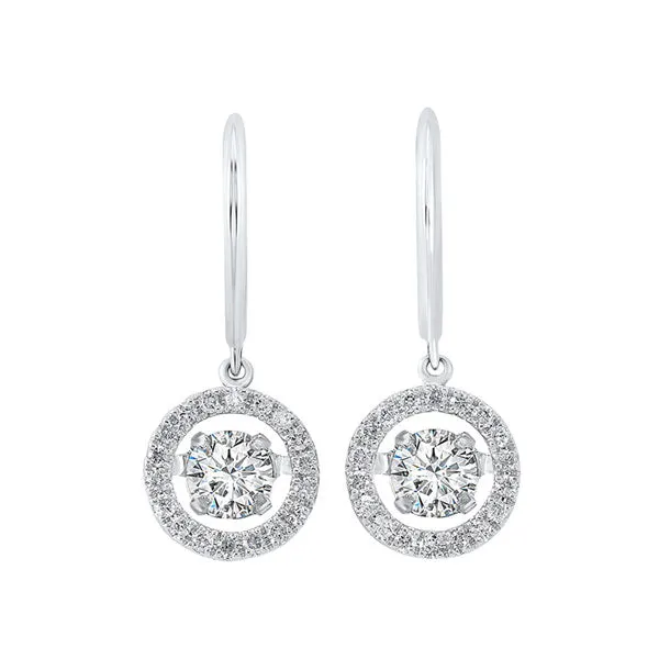 14KT White Gold & Diamond Classic Book Rhythm Of Love Fashion Earrings  - 2 ctw