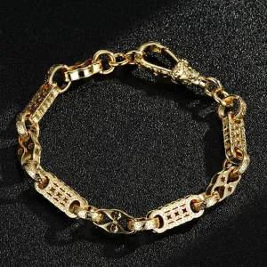 7mm Gold Filled Stars and Bars Bracelet Albert Clasp 8/8.5 Inch