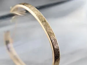 Antique Etched Gold Bangle Bracelet