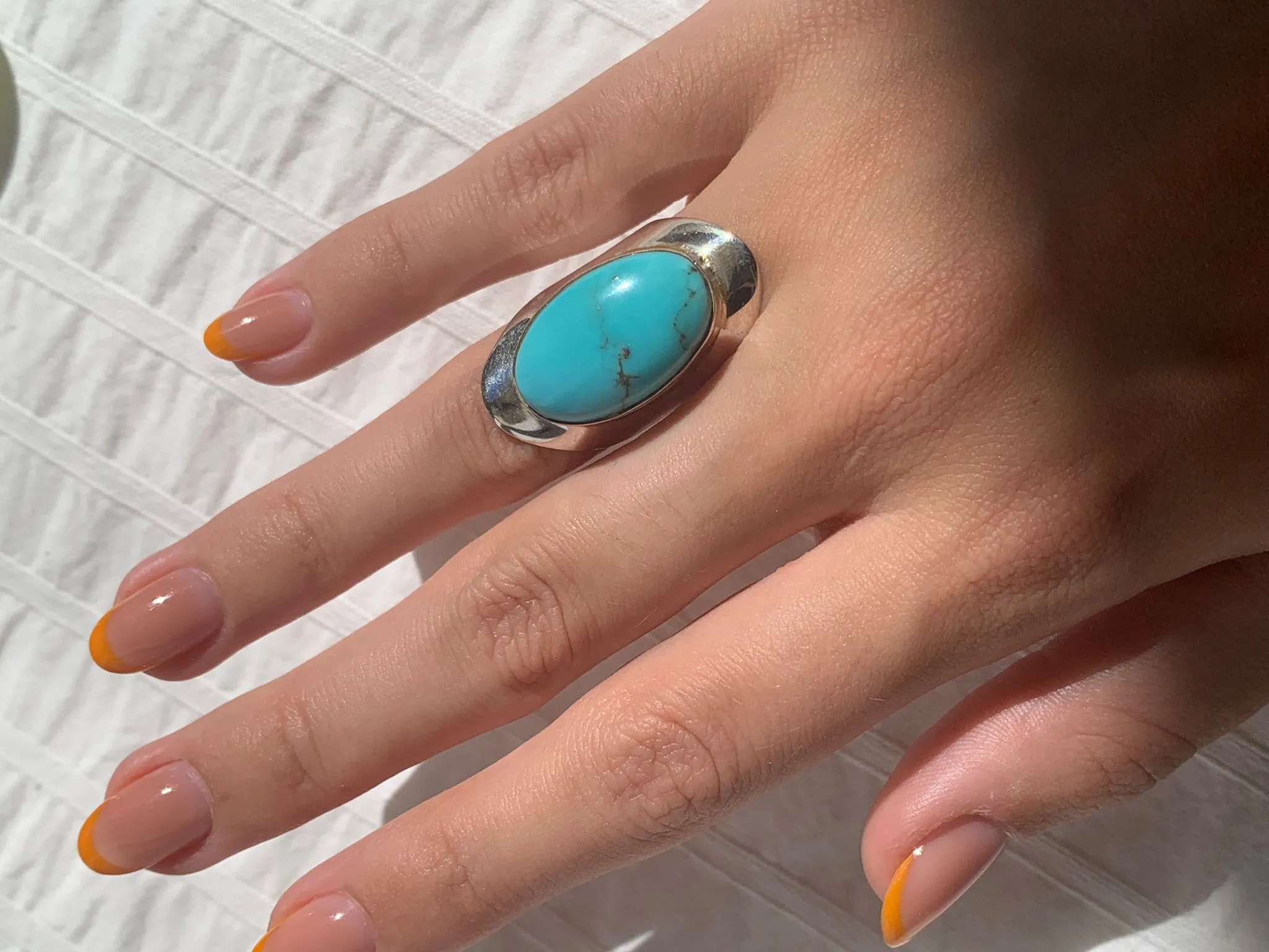 Arizona Turquoise Medea Ring - Long Oval