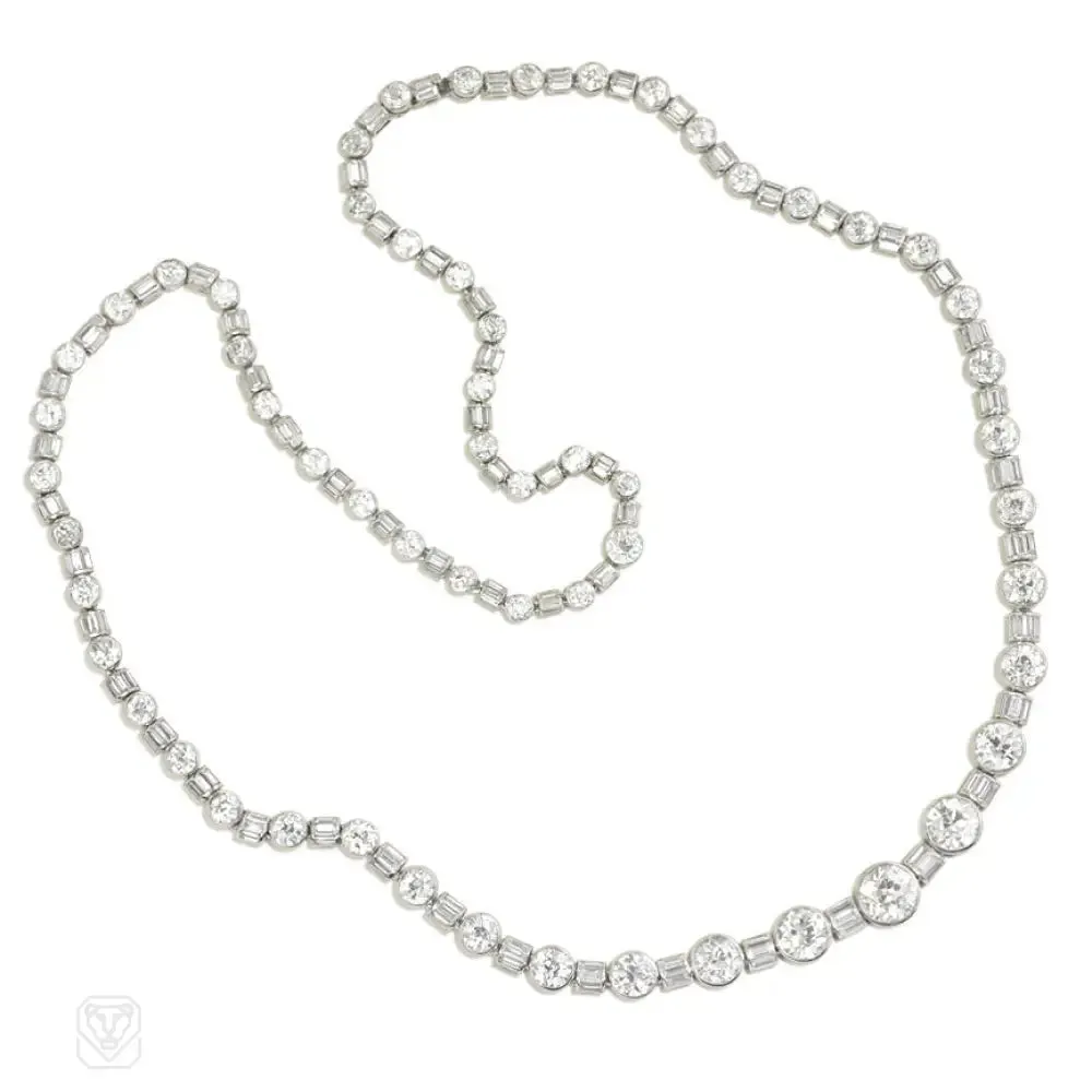 Art Deco convertible diamond necklace