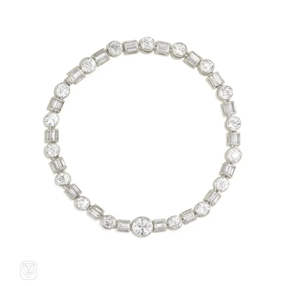 Art Deco convertible diamond necklace