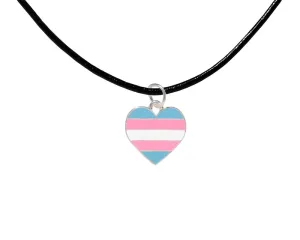 Black Cord Heart Transgender LGBTQ Necklaces