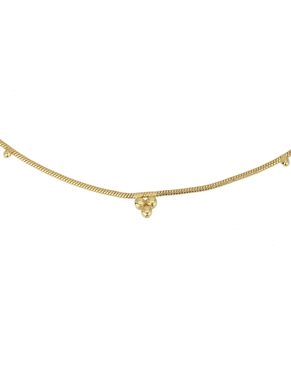 Carlton London 18Kt Gold Plated Minimal Beaded Anklet