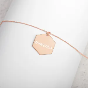 CHARDIKALA - Engraved Silver Hexagon Necklace