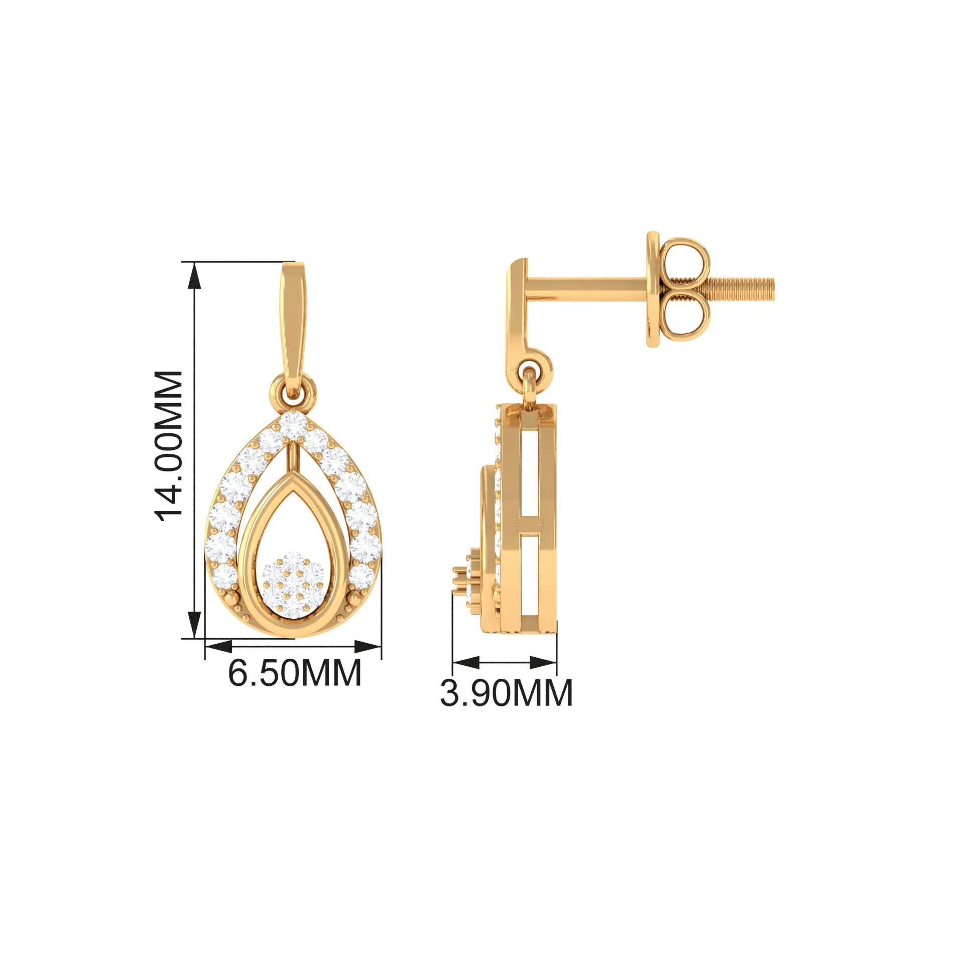 Classic Drop Earrings for Women with Diamond