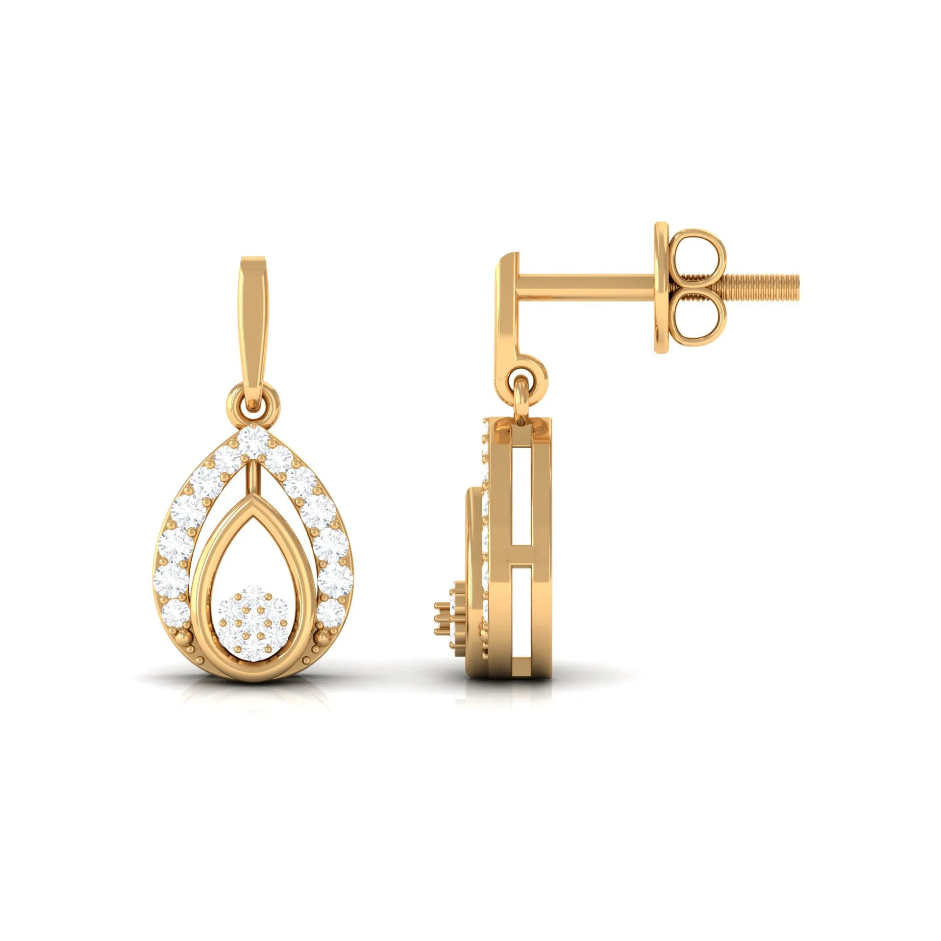 Classic Drop Earrings for Women with Diamond