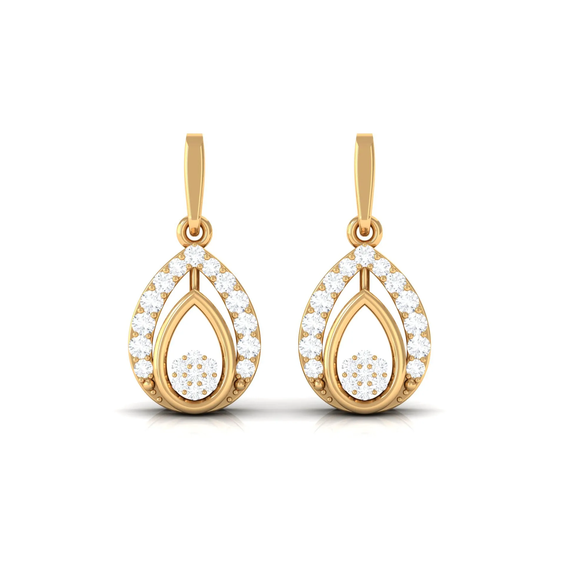 Classic Drop Earrings for Women with Diamond