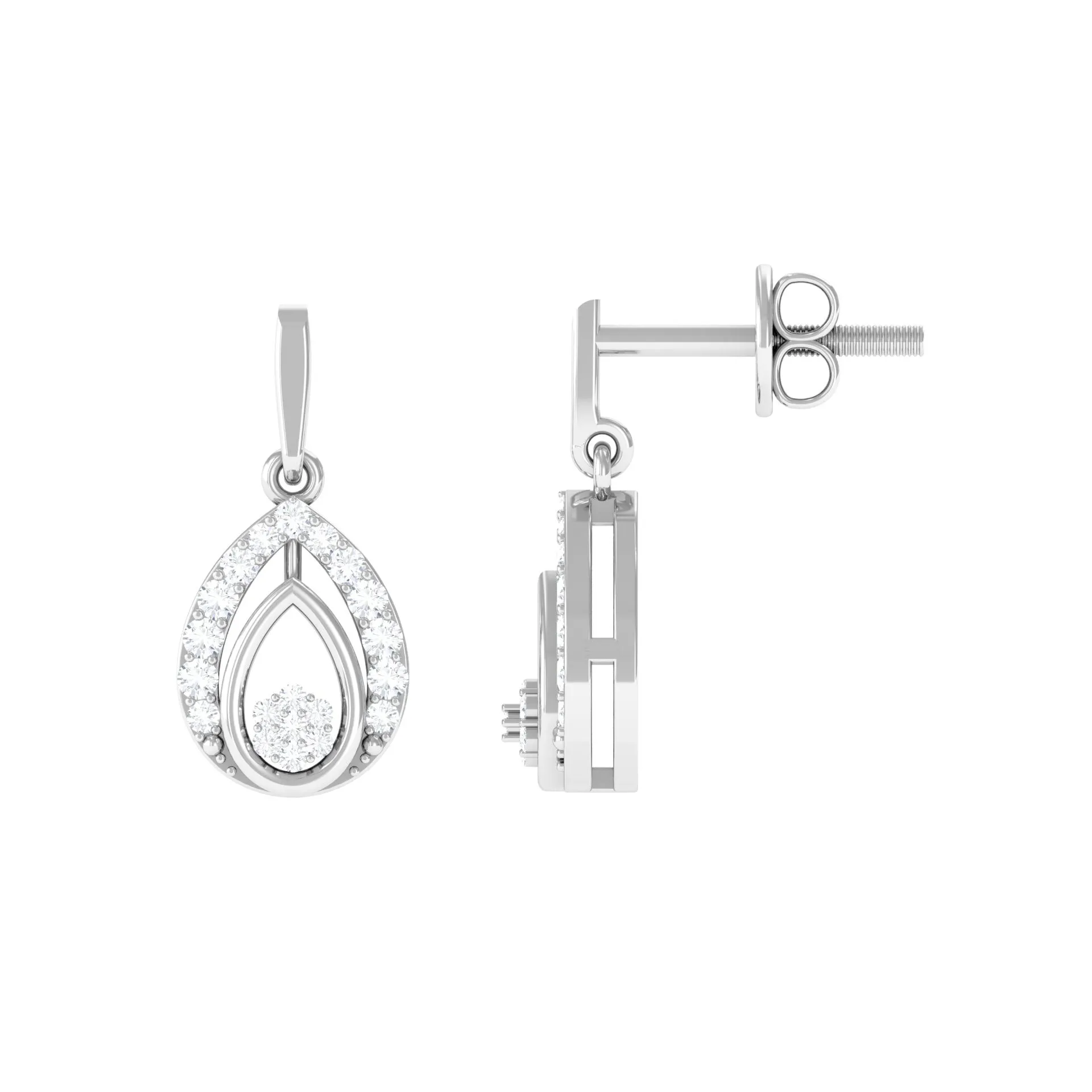 Classic Drop Earrings for Women with Diamond