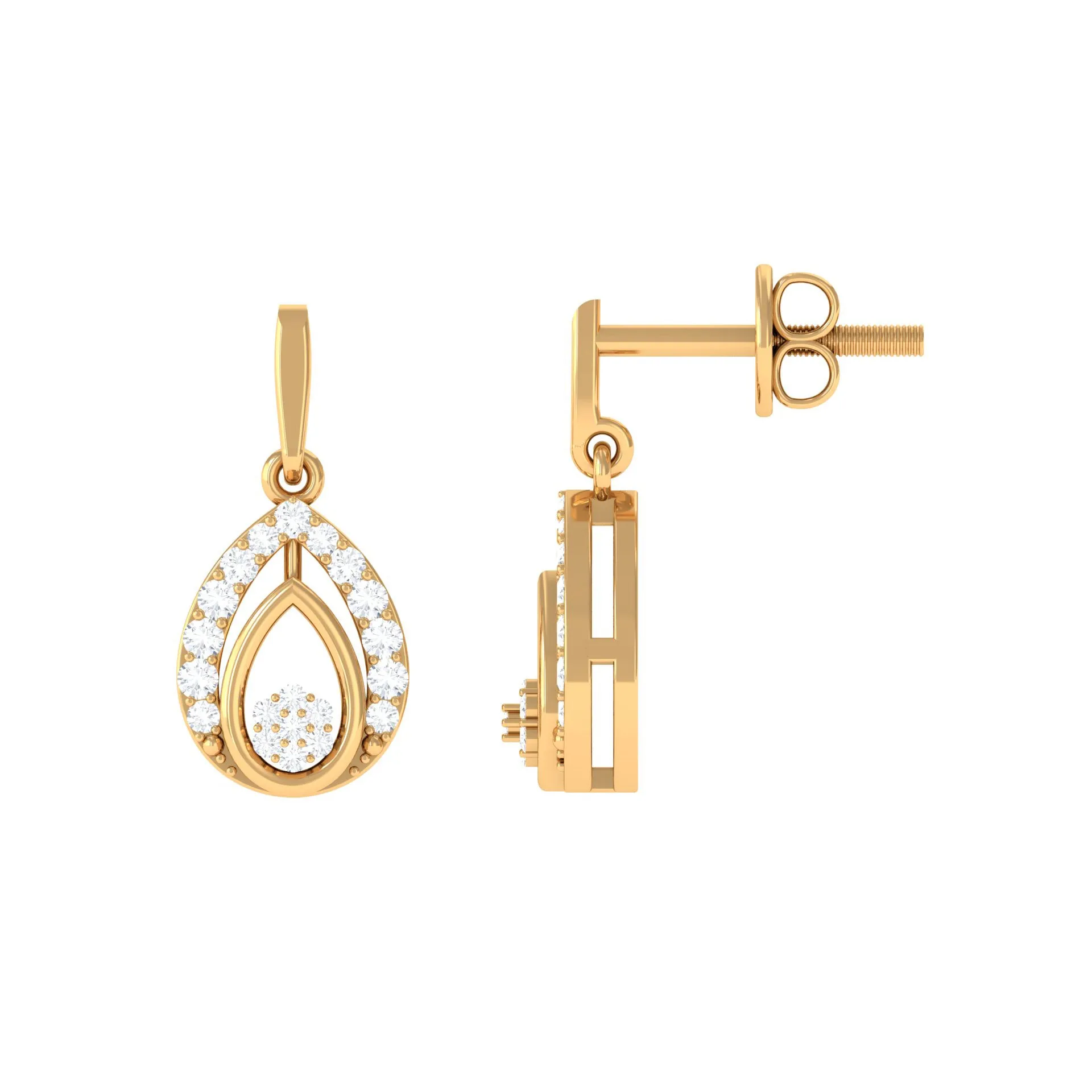 Classic Drop Earrings for Women with Diamond