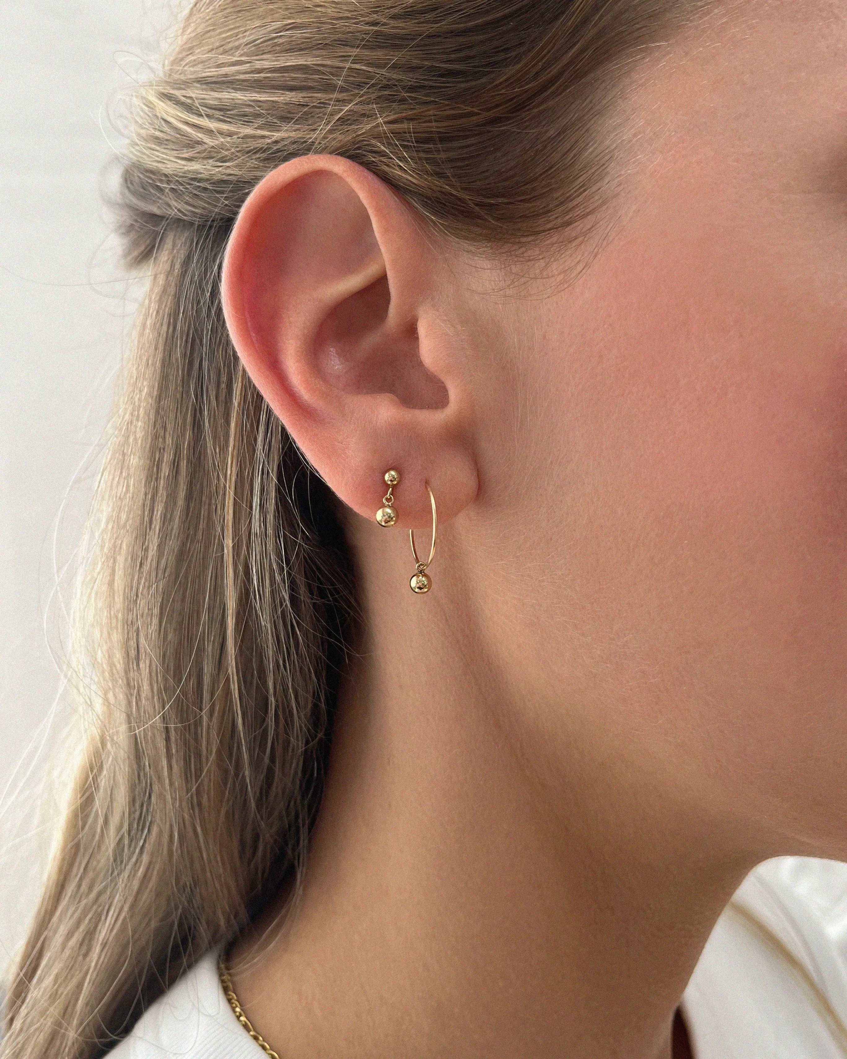 Classic Drop Hoop Earrings / Classic Drop Stud Earrings