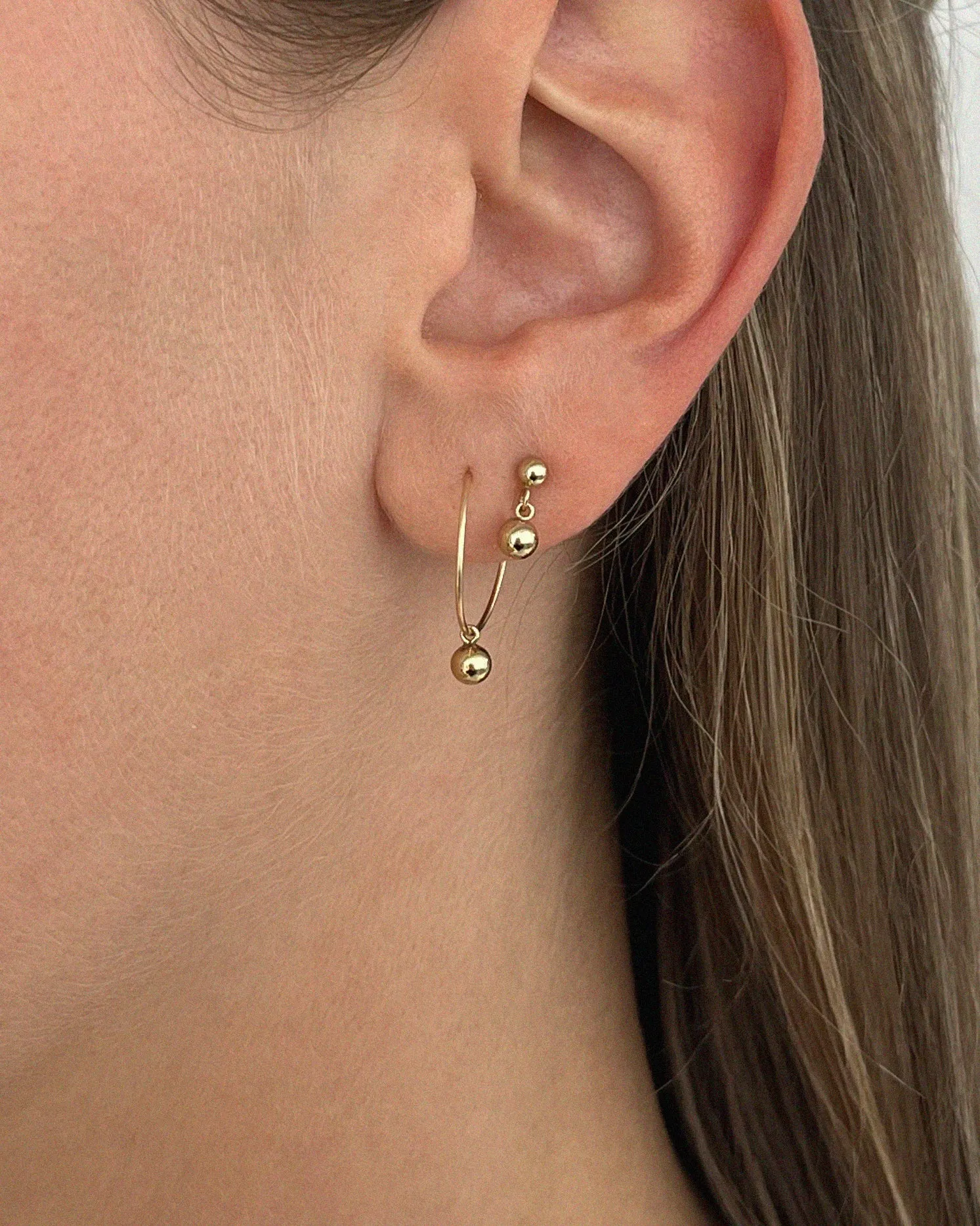 Classic Drop Hoop Earrings / Classic Drop Stud Earrings