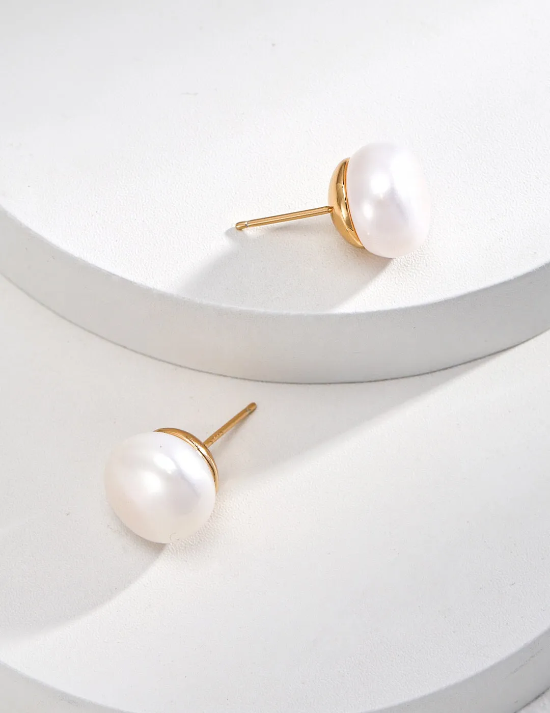 Classic Natural Pearl Stud Earrings