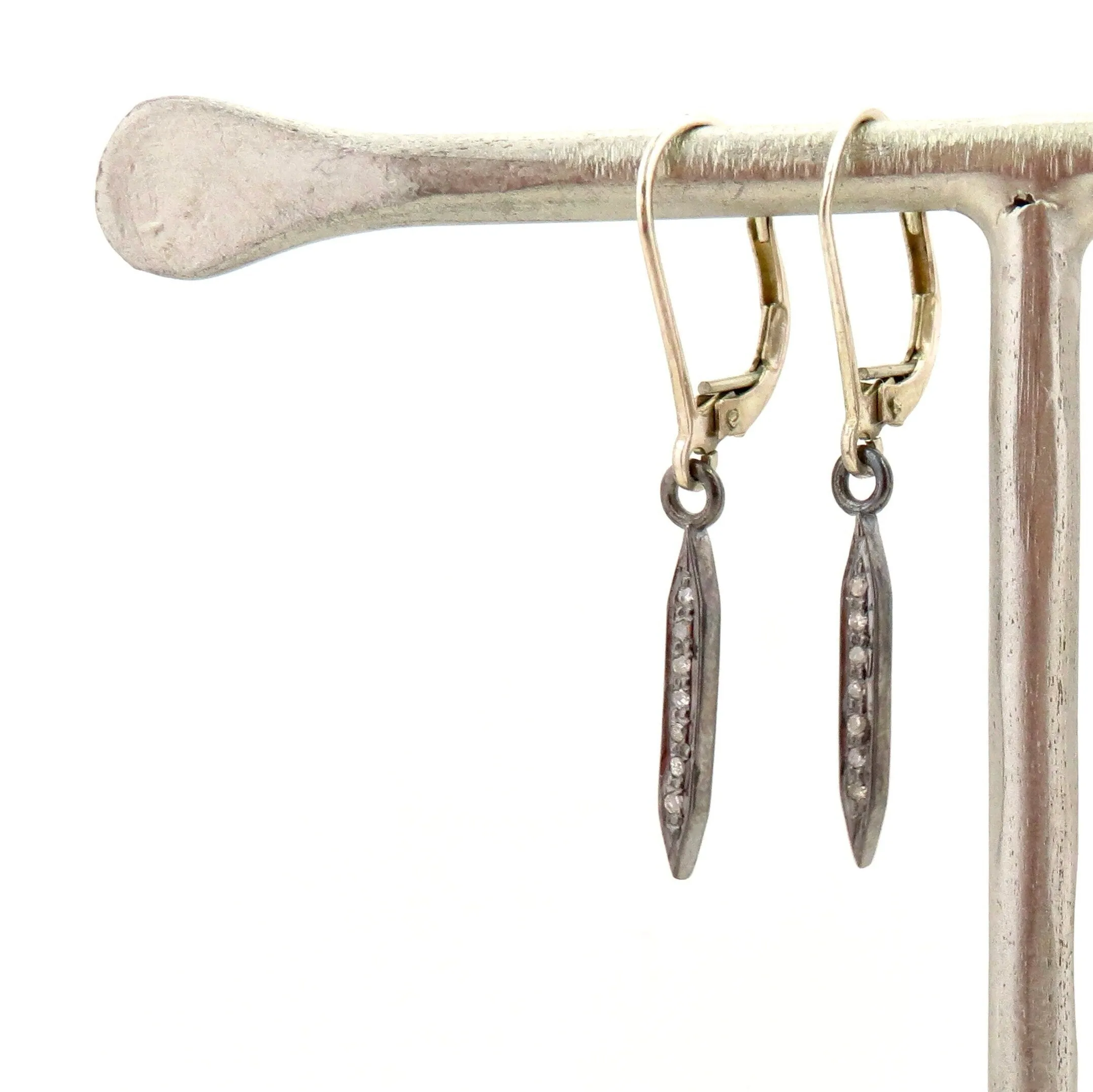 Diamond Spike Earrings - Silver