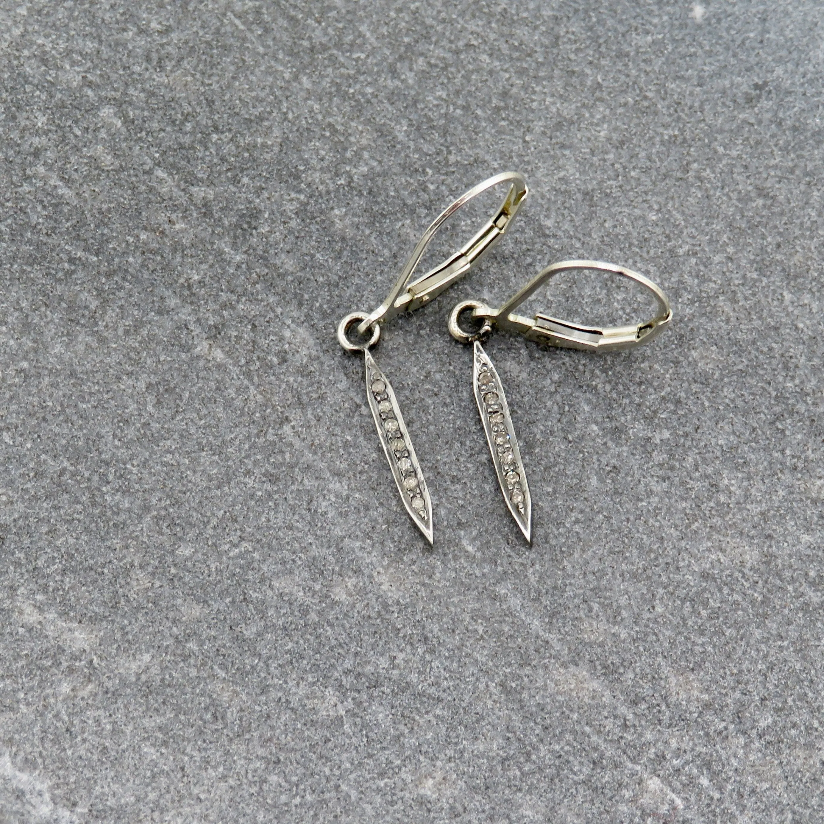 Diamond Spike Earrings - Silver