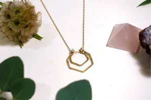 Double Hexagon Necklace