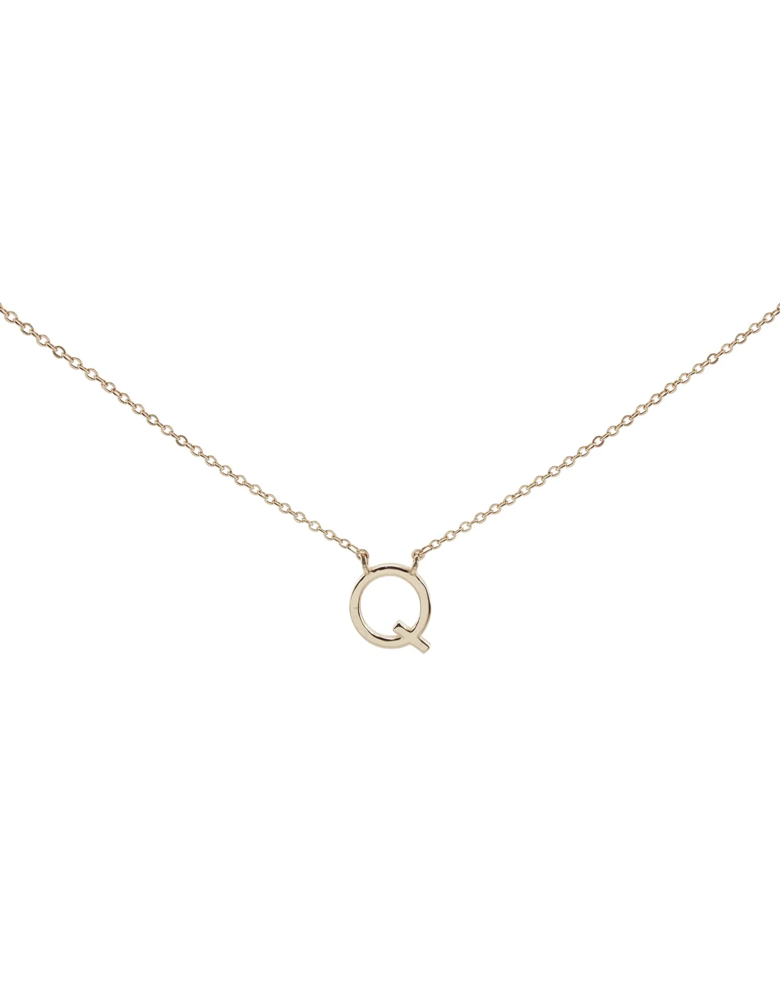 Elly Lou Timeless Initial Necklace - Q- Silver