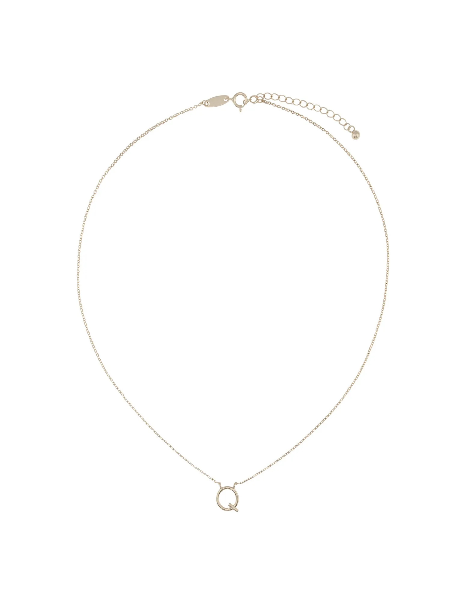 Elly Lou Timeless Initial Necklace - Q- Silver