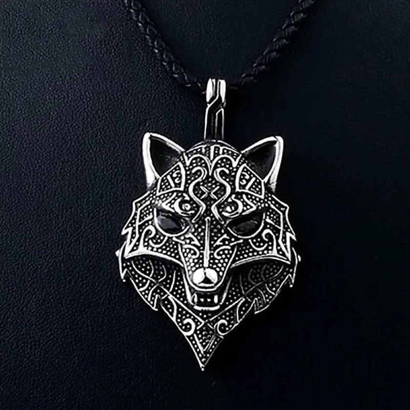 Fenrir Wolf Head Stainless Steel Necklace