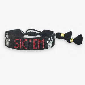 Gabby Game Day "Sic' Em" Adjustable Beaded Bracelets Scarlet and Black