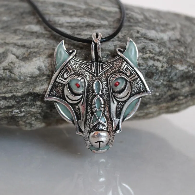 Glow In The Dark Fenrir Wolf Necklace