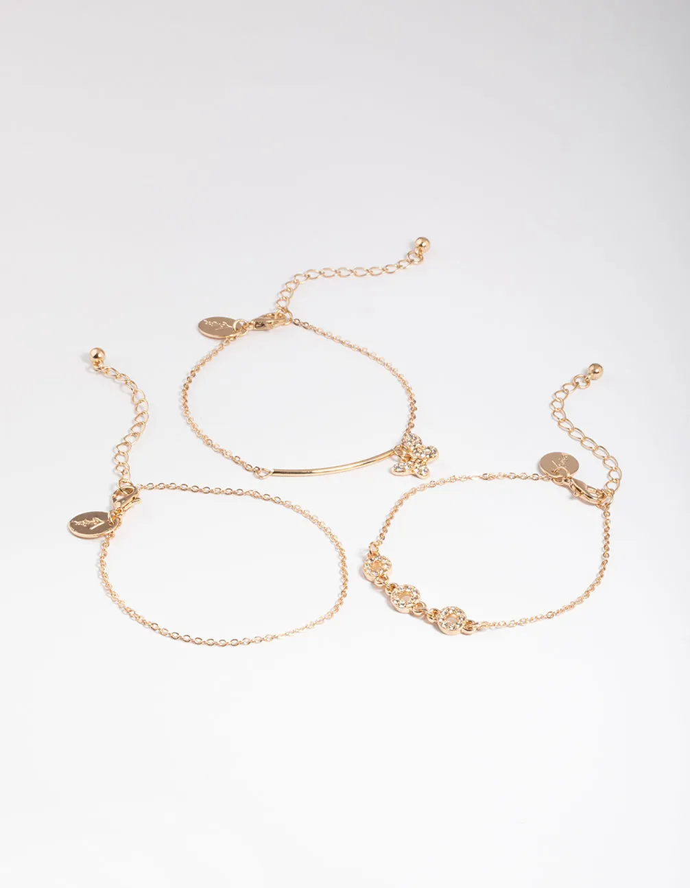 Gold Circle & Butterfly Bracelet Pack