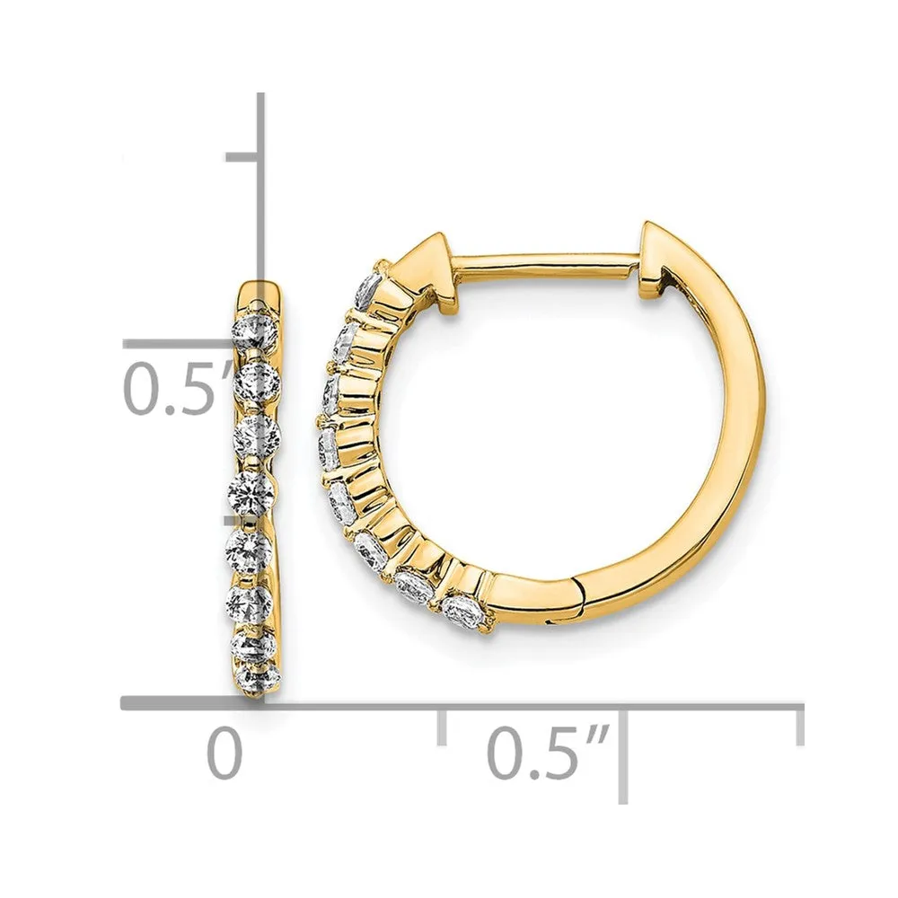 Gold Lab Grown Diamond VS/SI FGH Hinged Hoop Earrings - Model EM5395-033-YLG