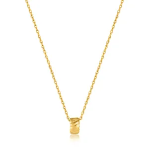 Gold Smooth Twist Pendant Necklace