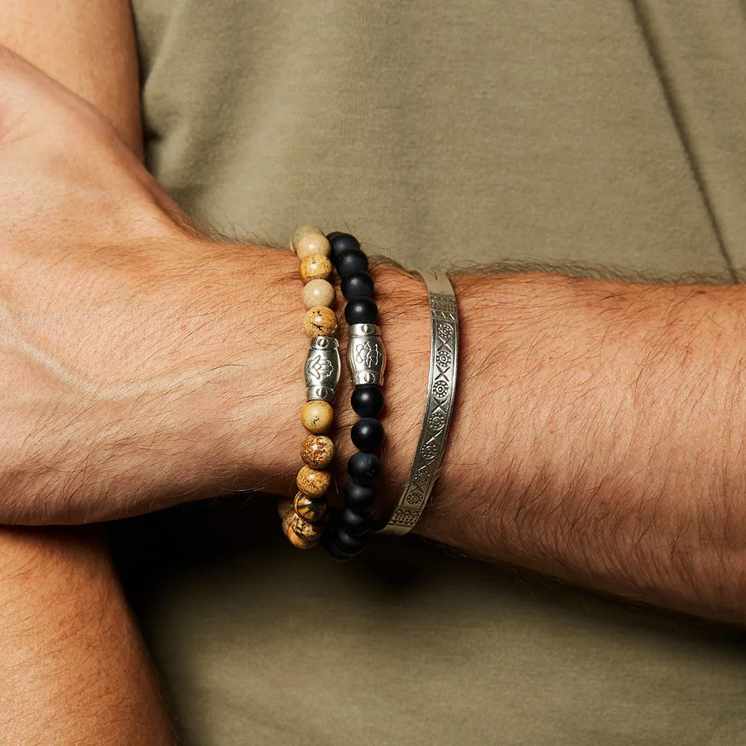 Grounded in Serenity Sterling Silver Men's Cuff