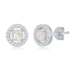 Halo Opal Round Studs