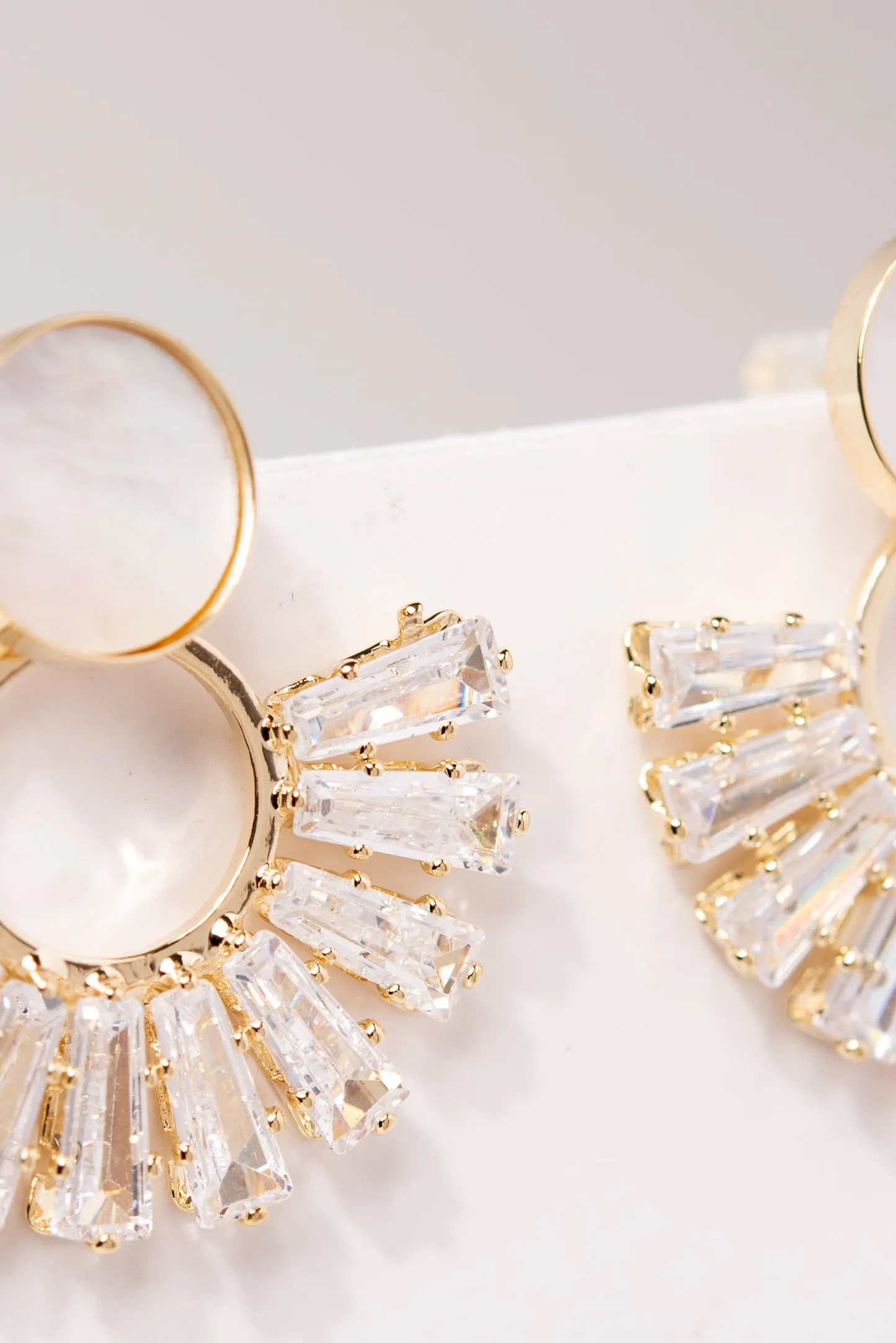 Joy Crystal CZ Earrings - Gold Clear