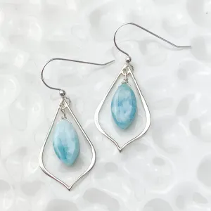 Larimar Petal Earrings