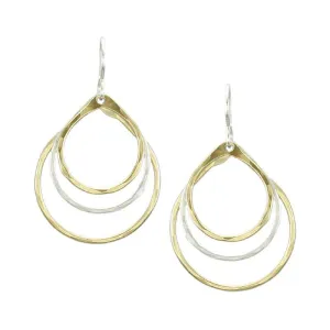 Marjorie Baer Triple Teardrop Hoop Earrings