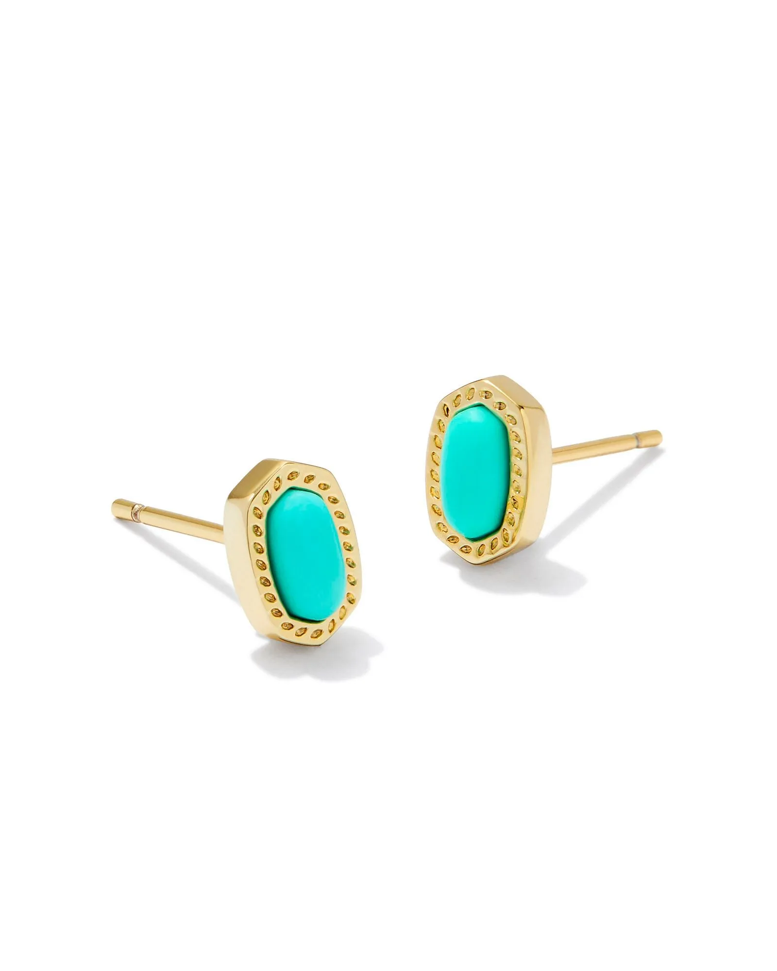 Mini Ellie Stud Earring in Gold Mint Magnesite