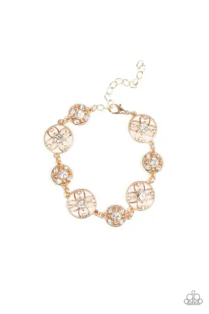 Paparazzi Bracelet ~ Flowery Fashion - Rose Gold