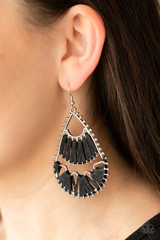 Paparazzi Earring ~ Samba Scene - Black