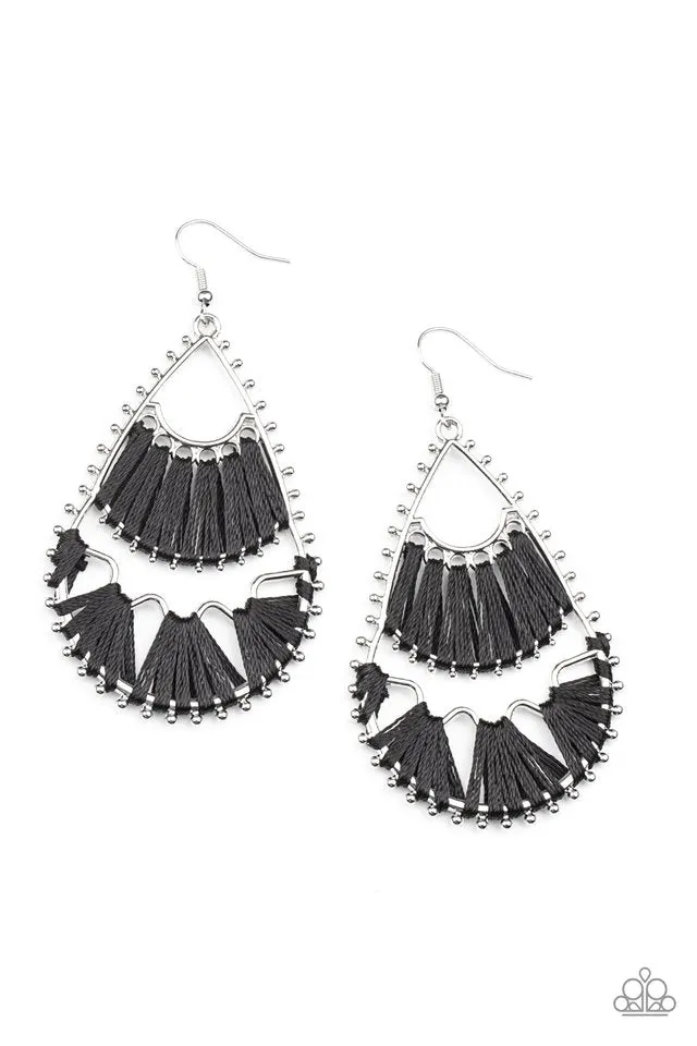 Paparazzi Earring ~ Samba Scene - Black