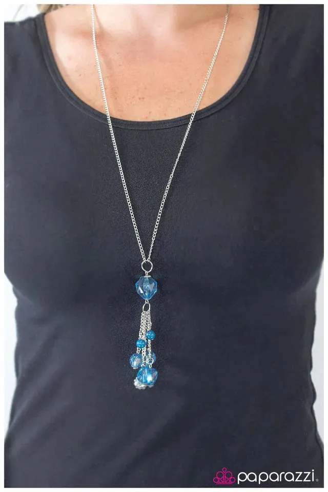 Paparazzi Necklace ~ Crystal Collision -Blue