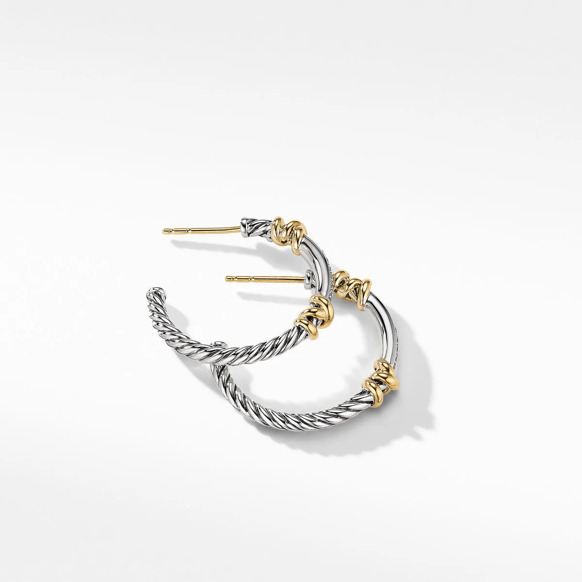 Petite Helena Hoop Earrings with 18K Yellow Gold and Diamonds