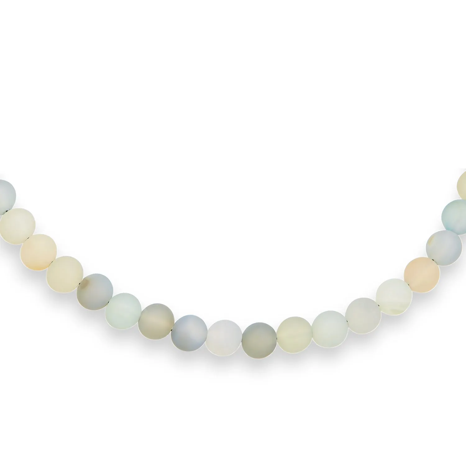 Plain Simple Western Jewelry Aqua Aquamarine Bead Strand Necklace Silver Clasp