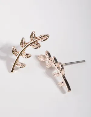 Rose Gold Fine Lead Stud Earrings