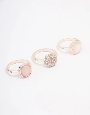 Rose Gold Pave Stacking Ring 3-Pack