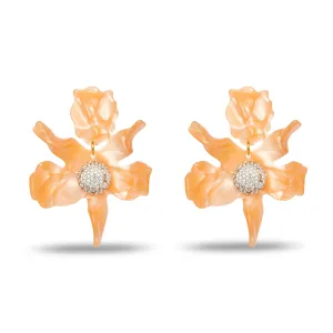 Shell Pink Crystal Lily Earrings