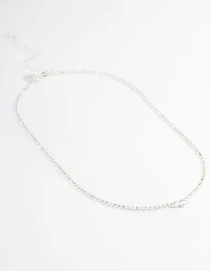 Silver Cupchain Diamante Necklace