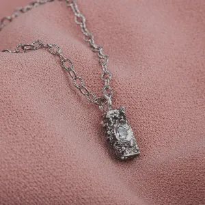 Silvermist Diamond Rugged Textured Brick Necklace