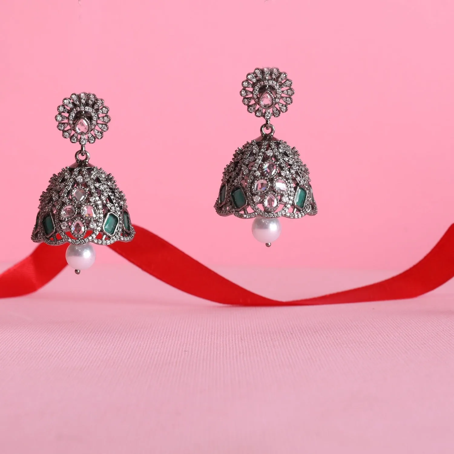 Skylar CZ Classic Jhumka Earrings