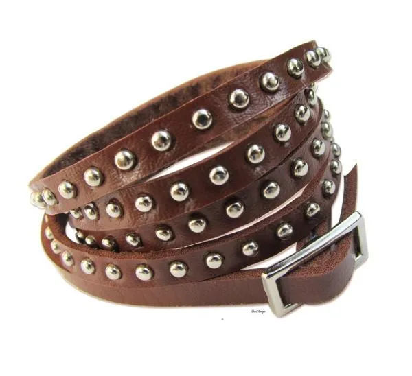 Studded Leather Wrap Bracelets